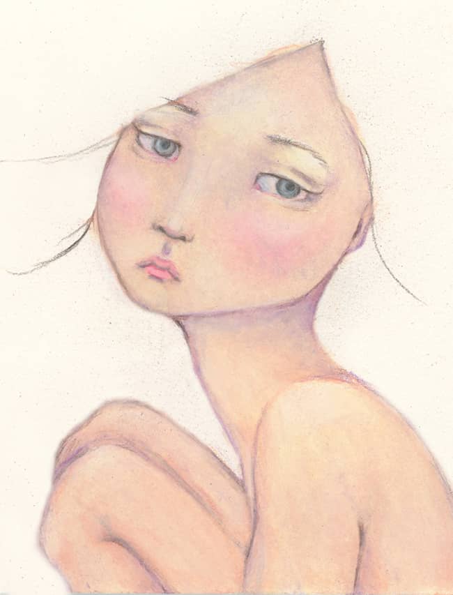 Face #18, Colored Pencils Like Oils -Colored Pencils on 5"x7" Hot Press Watercolor Paper