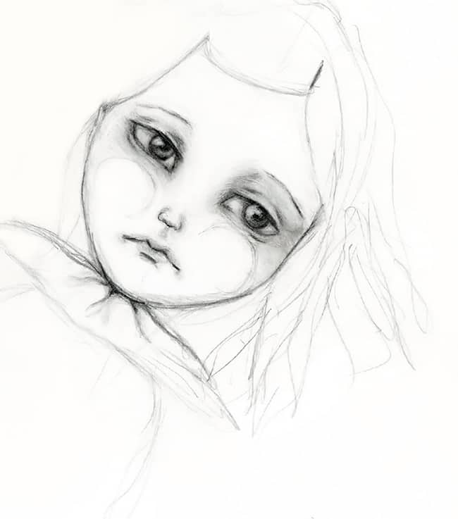 One Hundred Faces Art Challenge Pencil Illustration of Blythe Doll #20